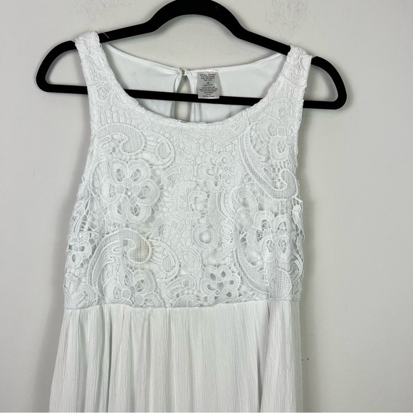Cracker Barrel Maxi Dress womens small sleeveless lace overlay lined - Picture 2 of 8